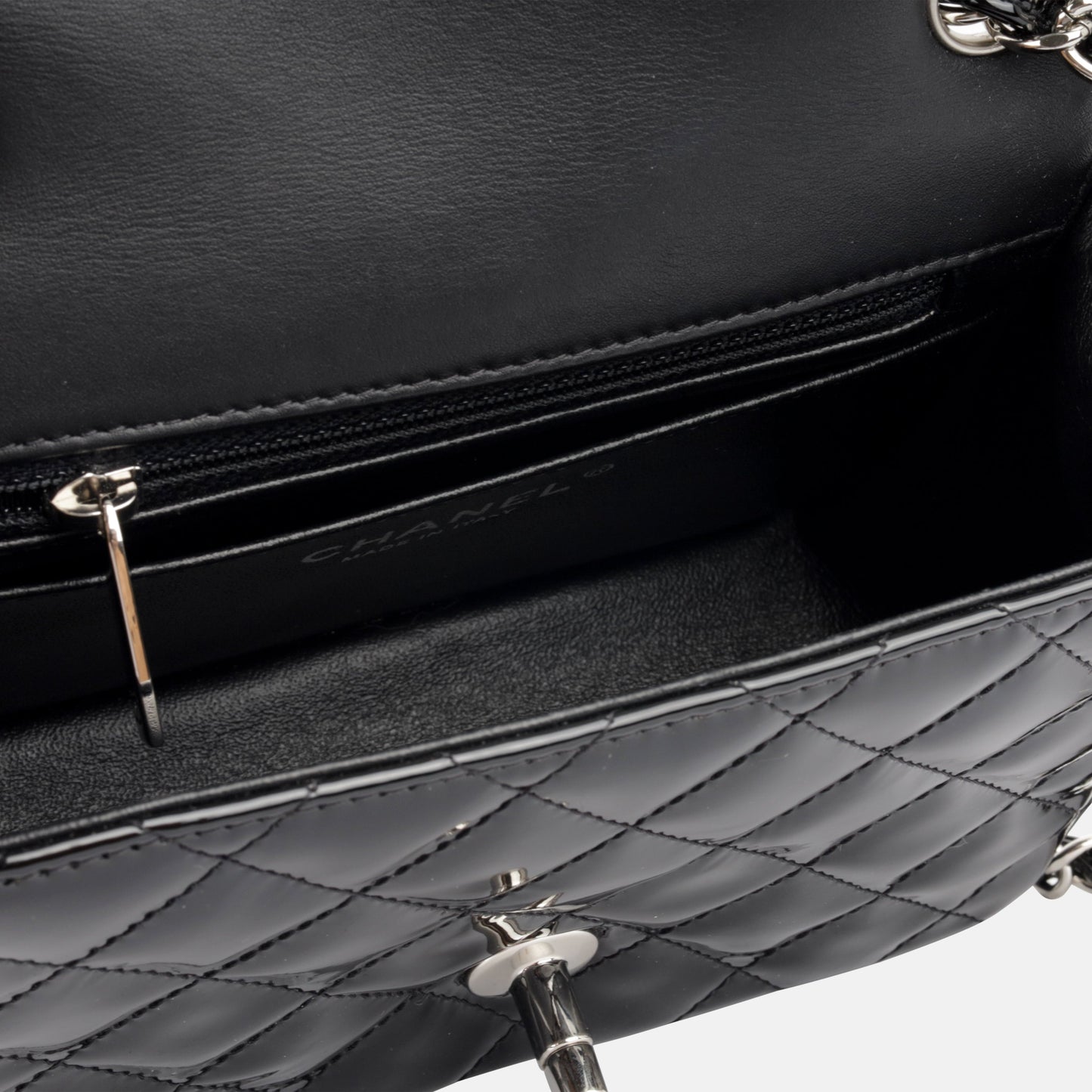 Chanel Classic Flap Lambskin Black Shoulder Bag Style 215