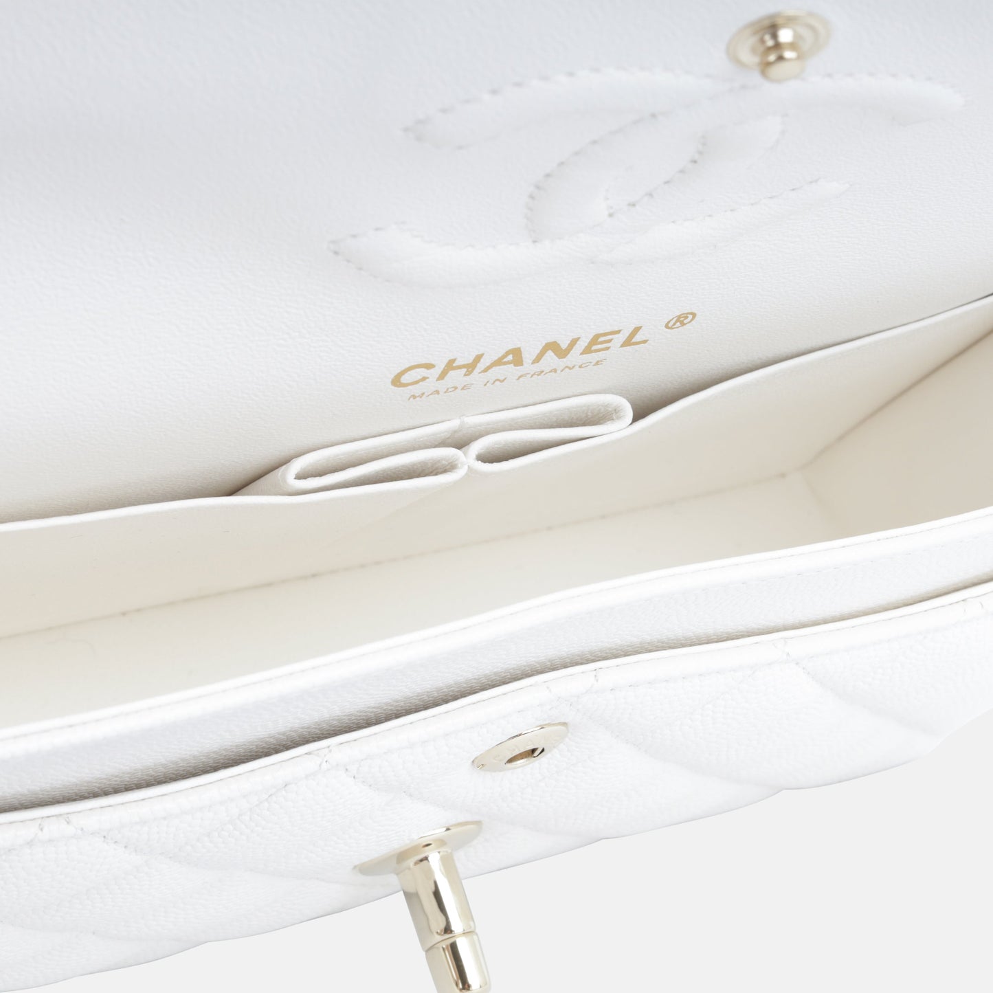Chanel Classic Flap Caviar Gold Shoulder Bag Style 46