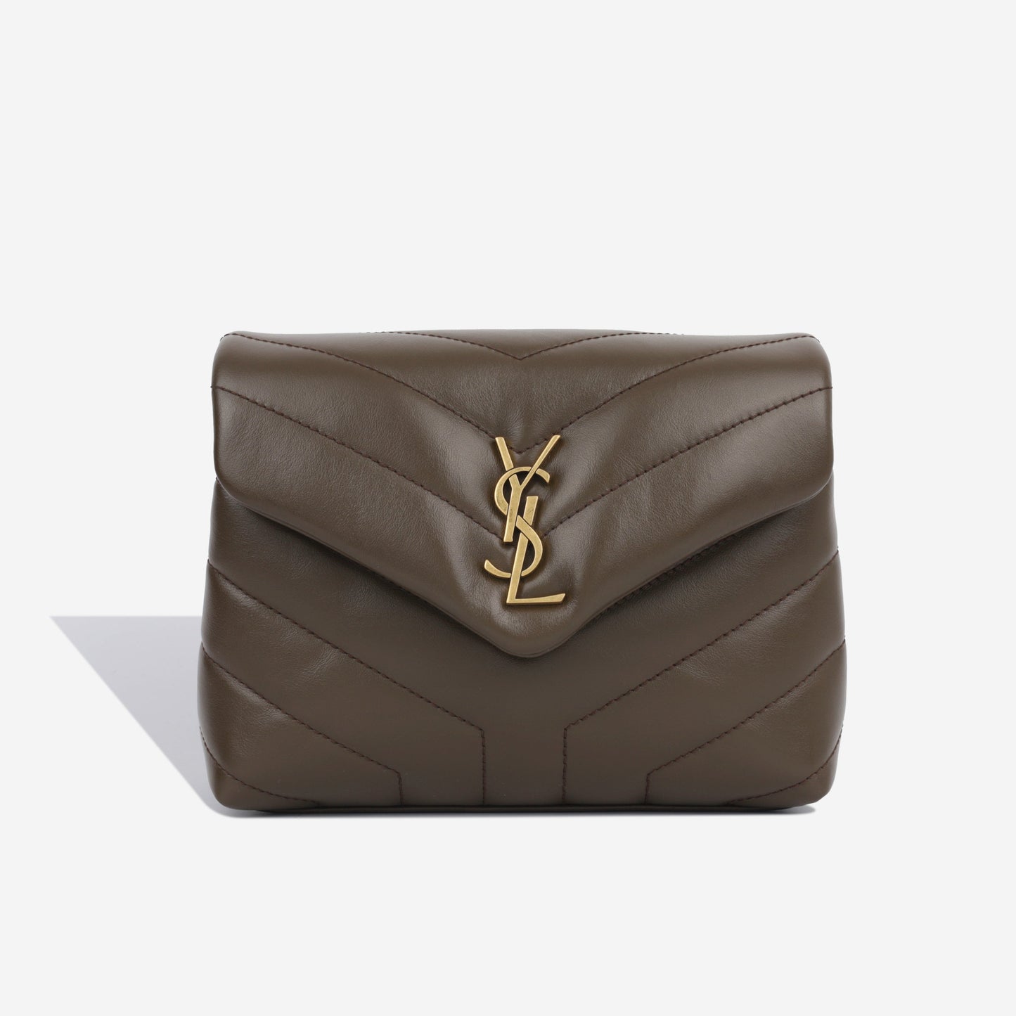 Saint Laurent Loulou Calfskin Brown Shoulder Bag