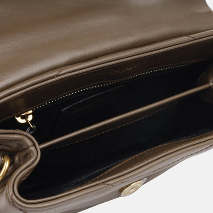 Saint Laurent Loulou Calfskin Brown Shoulder Bag