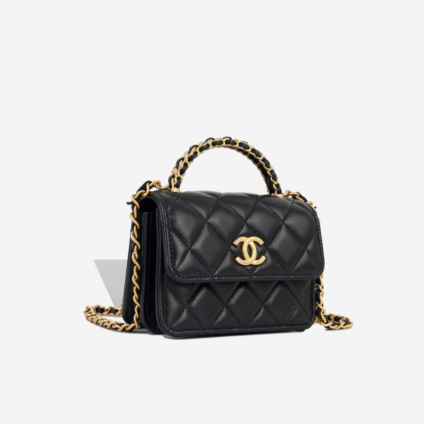 Chanel Classic Flap Lambskin Black Shoulder Bag Style 329