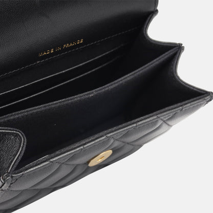 Chanel Classic Flap Lambskin Black Shoulder Bag Style 329
