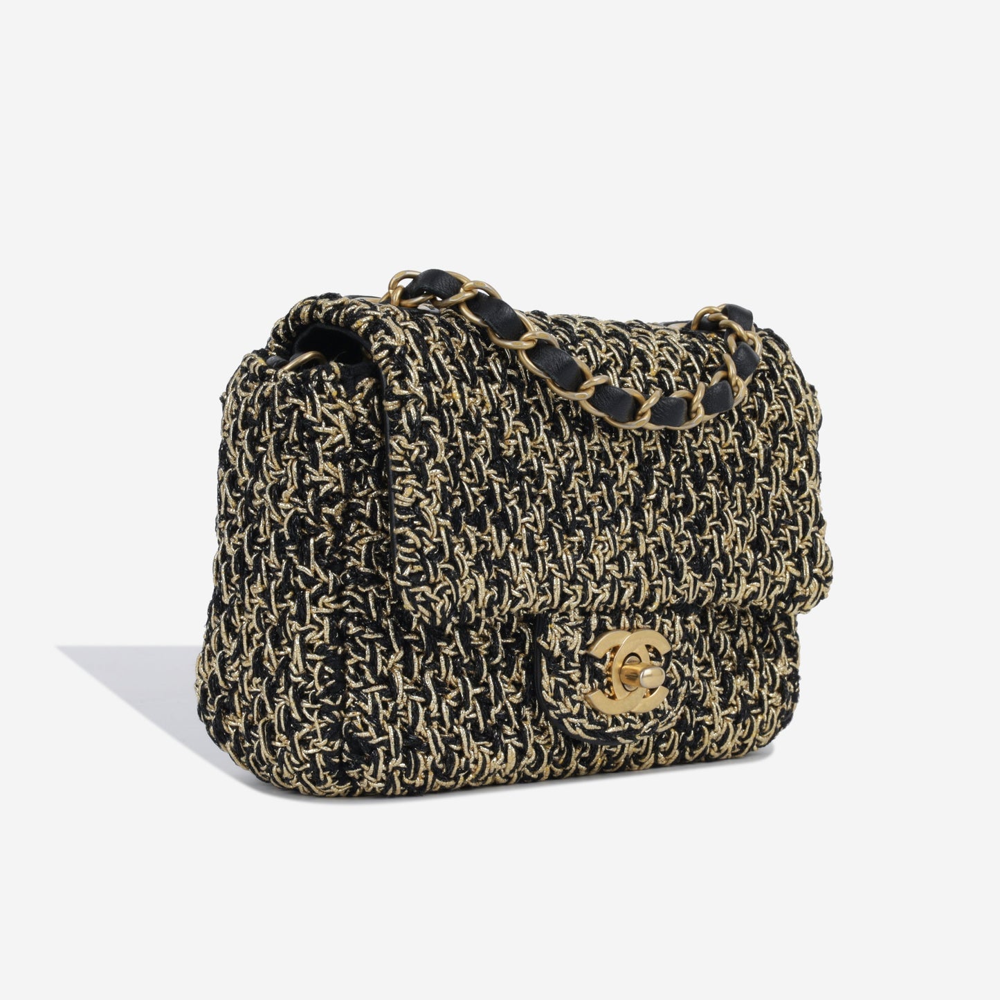 Chanel Classic Flap Tweed Black Shoulder Bag Style 2