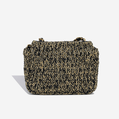 Chanel Classic Flap Tweed Black Shoulder Bag Style 2