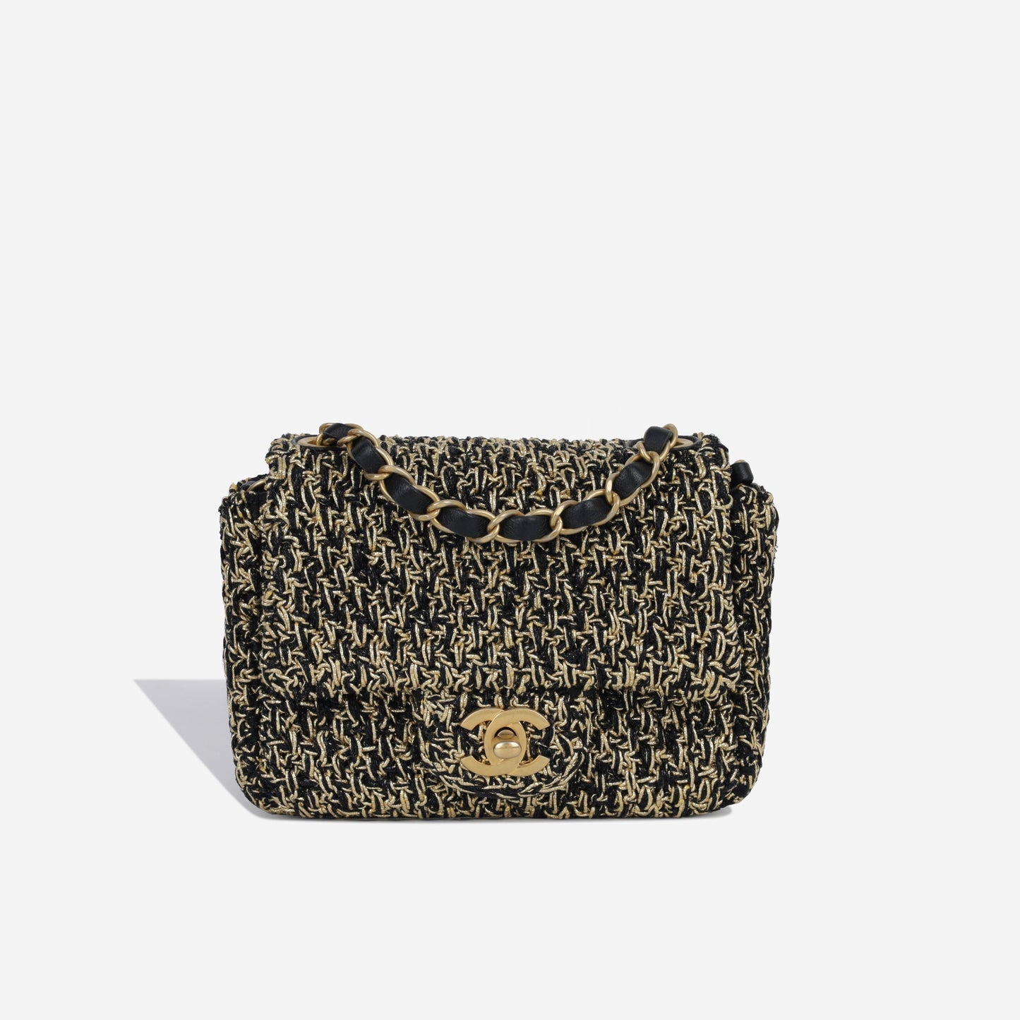 Chanel Classic Flap Tweed Black Shoulder Bag Style 2