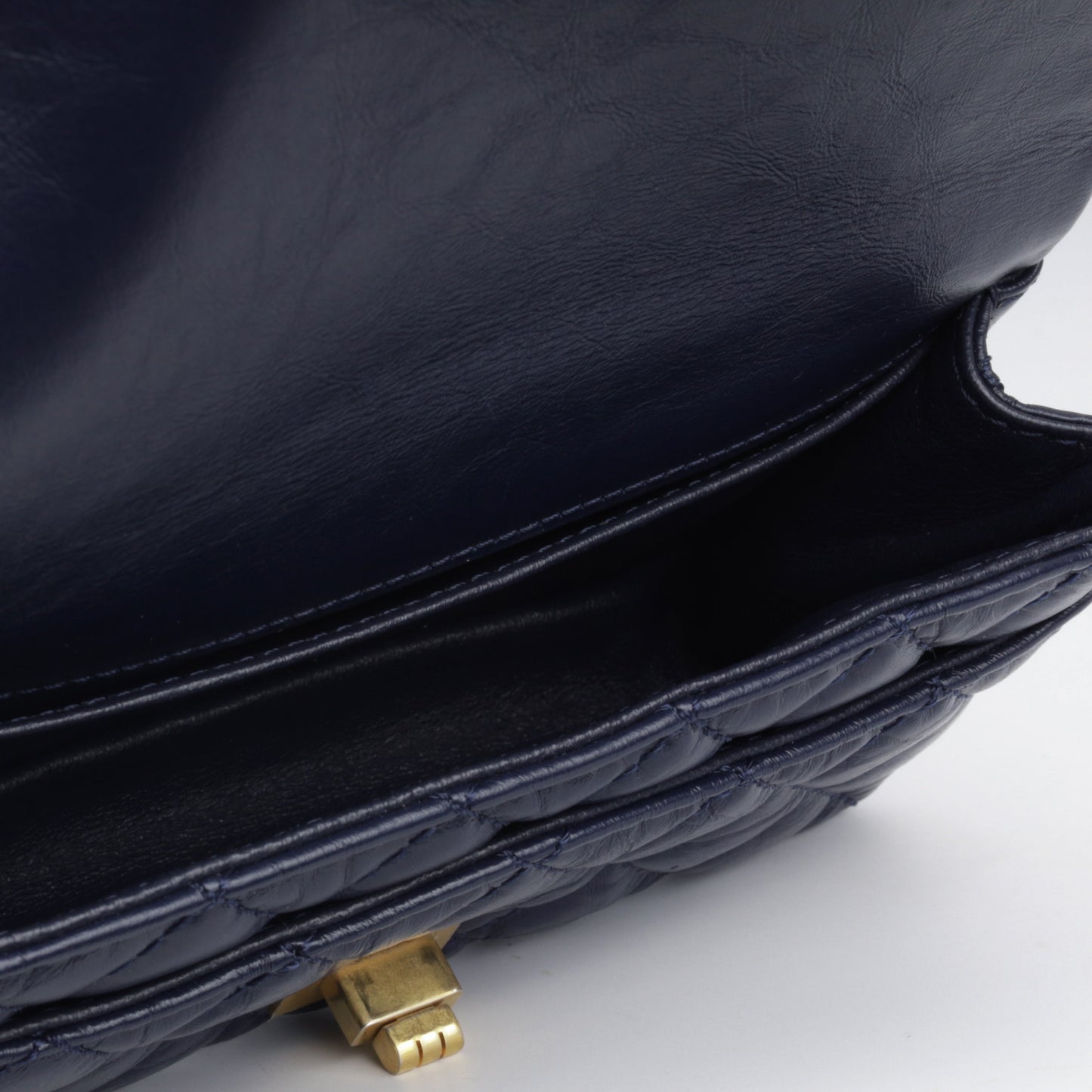 Chanel 2 55 Calfskin Gold Shoulder Bag