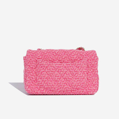 Chanel Classic Flap Tweed Gold Shoulder Bag