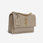 Saint Laurent Sunset Calfskin Beige Shoulder Bag