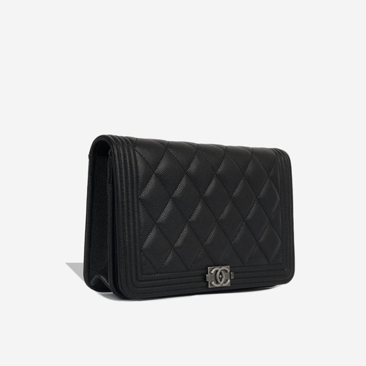 Chanel Boy Bag Caviar Black Crossbody Caviar