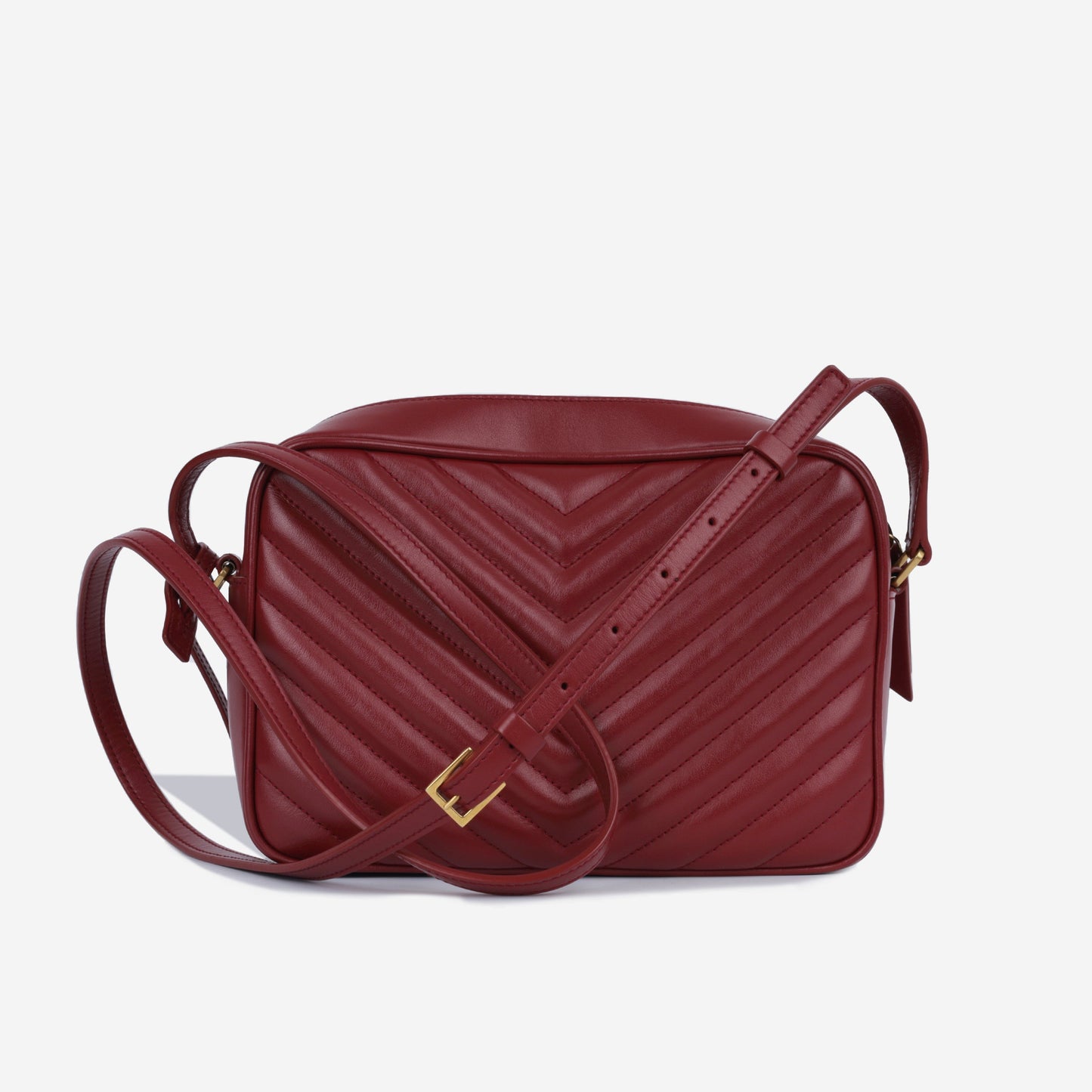 Saint Laurent Lou Calfskin Red Crossbody