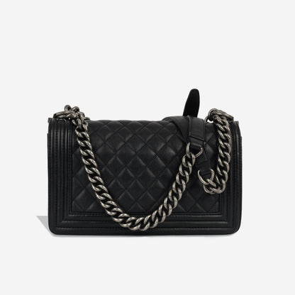 Chanel Boy Bag Lambskin Black Shoulder Bag Style 34