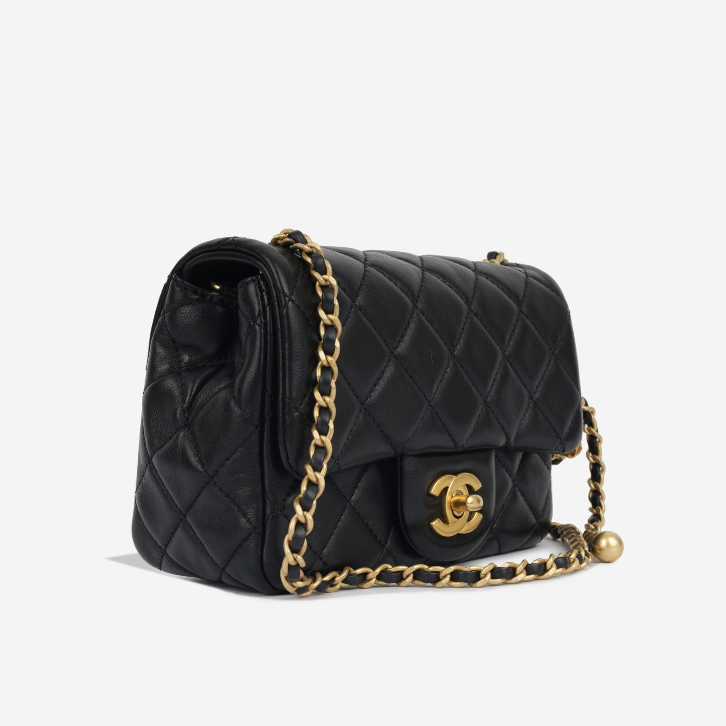 Chanel Classic Flap Lambskin Black Shoulder Bag Style 337