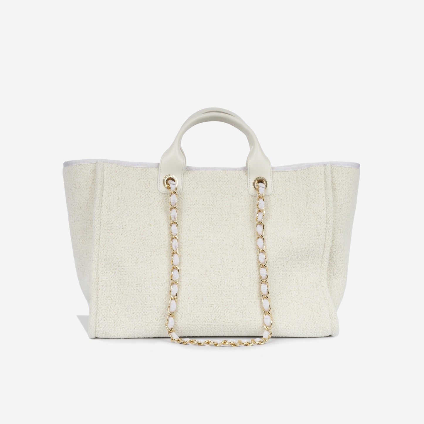 Chanel Deauville Tweed Gold Tote Bag