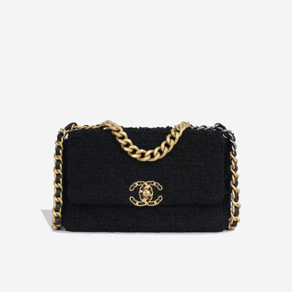 Chanel Chanel 19 Tweed Black Shoulder Bag