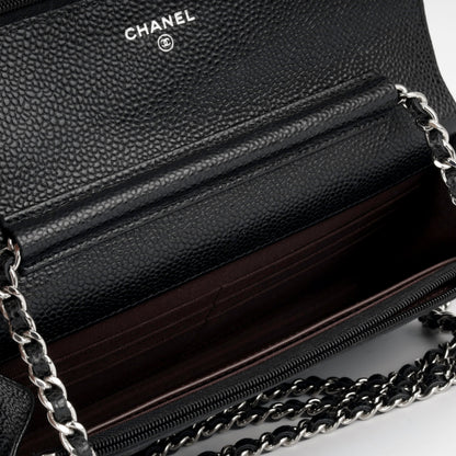Chanel Wallet On Chain Lambskin Black Crossbody Style 8