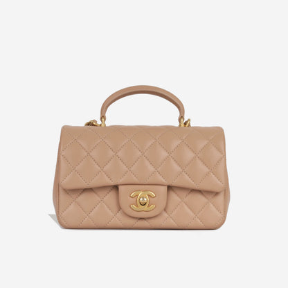 Chanel Classic Flap Lambskin Gold Shoulder Bag Style 129