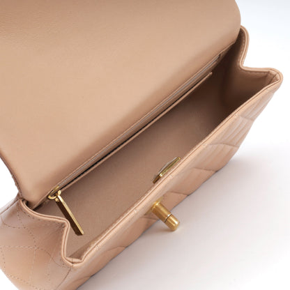 Chanel Classic Flap Lambskin Gold Shoulder Bag Style 129