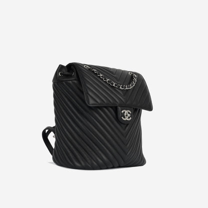 Chanel Classic Flap Lambskin Black Shoulder Bag Style 304