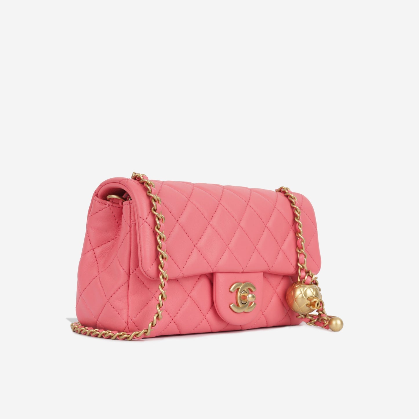 Chanel Classic Flap Lambskin Gold Shoulder Bag Style 128