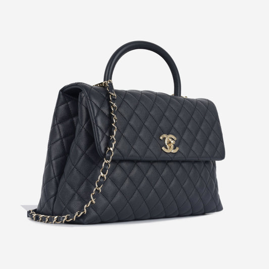Chanel Coco Handle Caviar Gold Shoulder Bag Caviar
