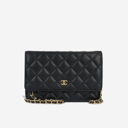 Chanel Wallet On Chain Lambskin Black Crossbody Style 9