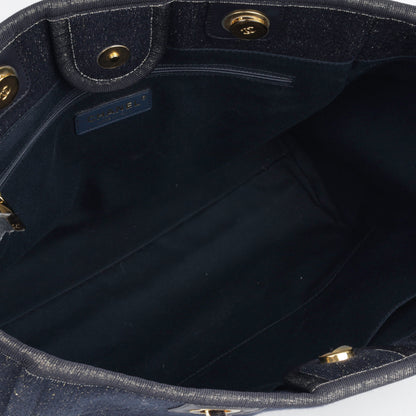 Chanel Deauville Calfskin Gold Tote Bag Calfskin