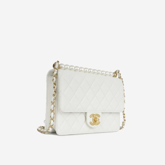 Chanel Classic Flap Lambskin Gold Shoulder Bag Style 112