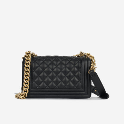 Chanel Boy Bag Lambskin Black Shoulder Bag Style 50
