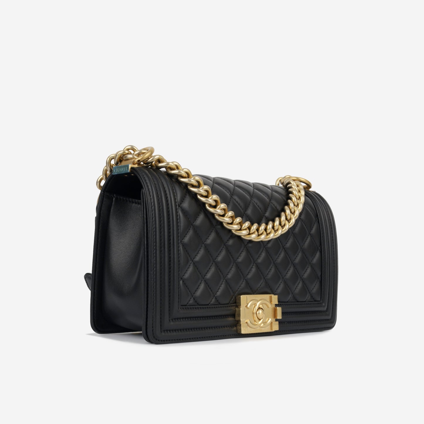 Chanel Boy Bag Lambskin Black Shoulder Bag Style 29