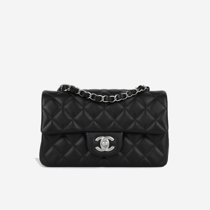 Chanel Classic Flap Lambskin Black Shoulder Bag Style 128