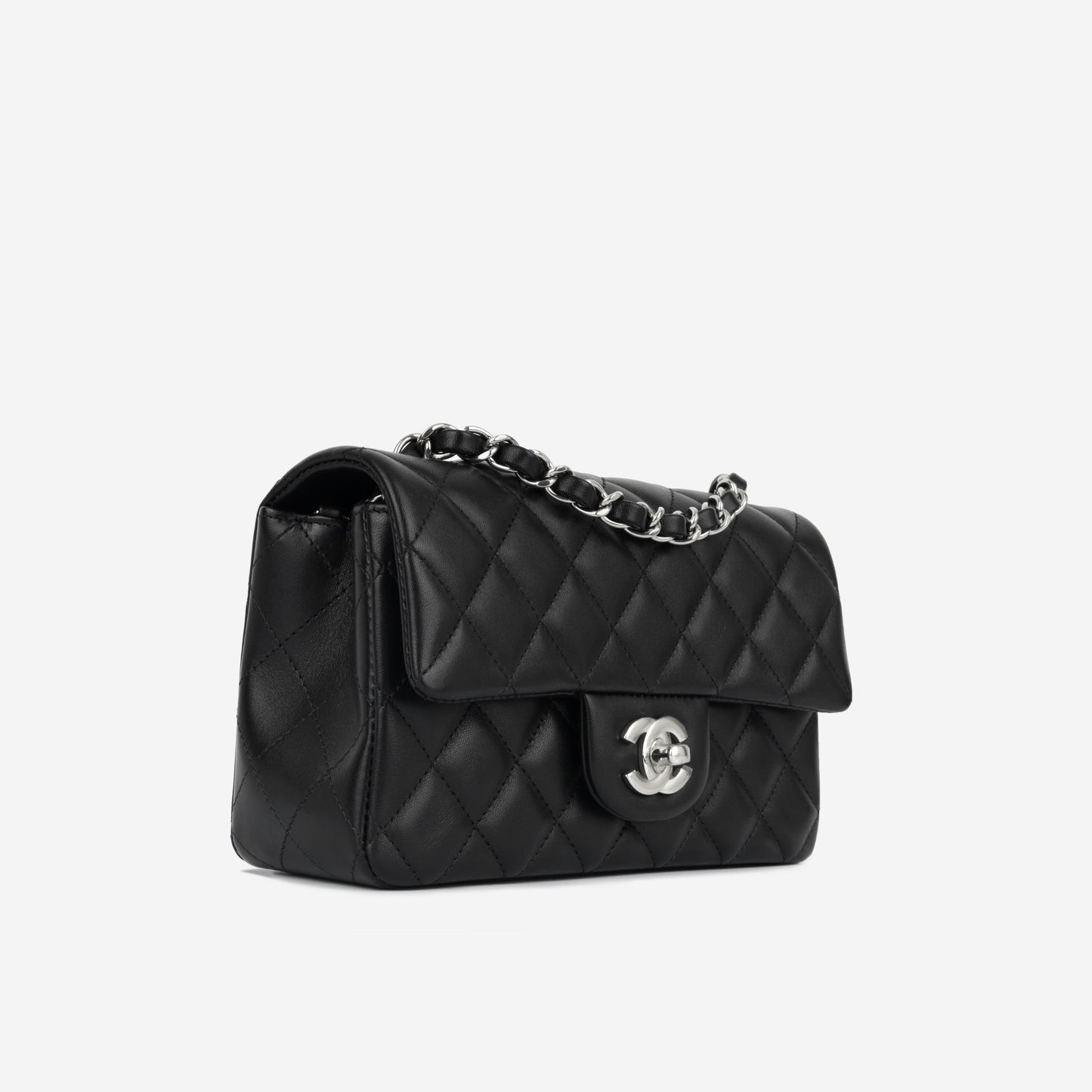 Chanel Classic Flap Lambskin Black Shoulder Bag Style 130