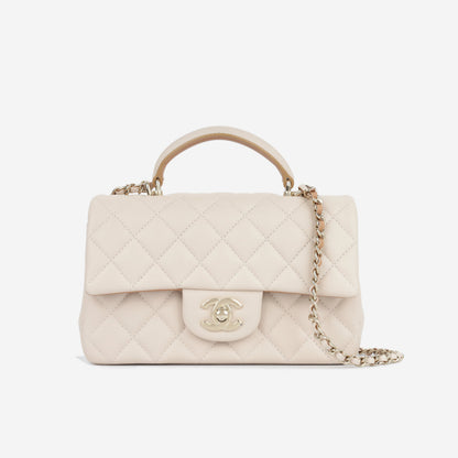 Chanel Classic Flap Lambskin Gold Shoulder Bag Style 105