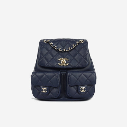 Chanel Luxury Lambskin Gold Backpack Lambskin