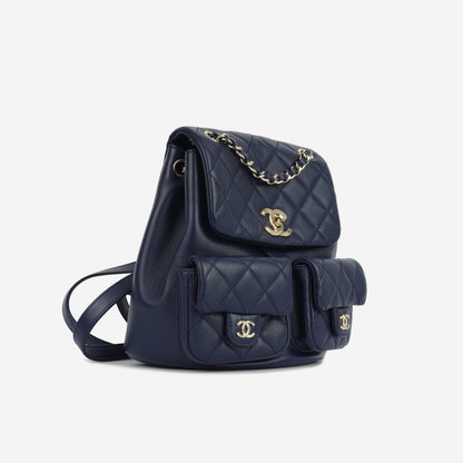 Chanel Luxury Lambskin Gold Backpack Lambskin