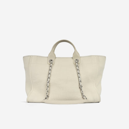 Chanel Cambon Tweed Silver Tote Bag