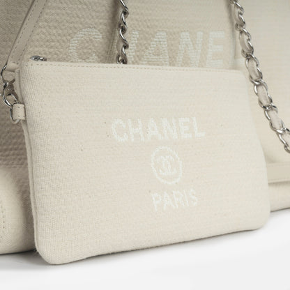Chanel Cambon Tweed Silver Tote Bag
