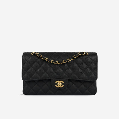 Chanel Classic Flap Lambskin Black Shoulder Bag Style 64