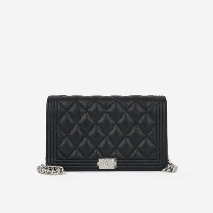 Chanel Boy Bag Lambskin Black Crossbody Lambskin