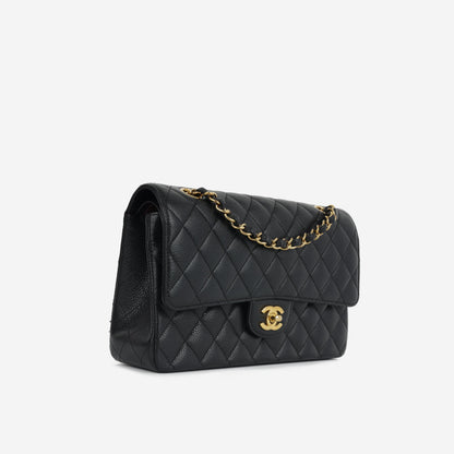 Chanel Classic Flap Lambskin Black Shoulder Bag Style 306