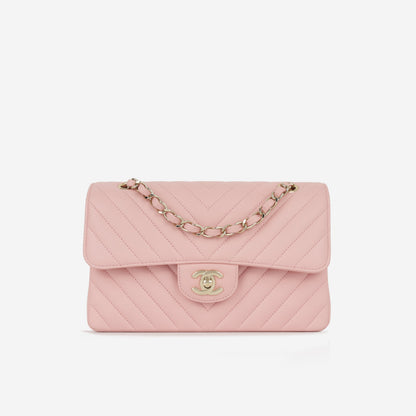 Chanel Classic Flap Lambskin Gold Shoulder Bag Style 142