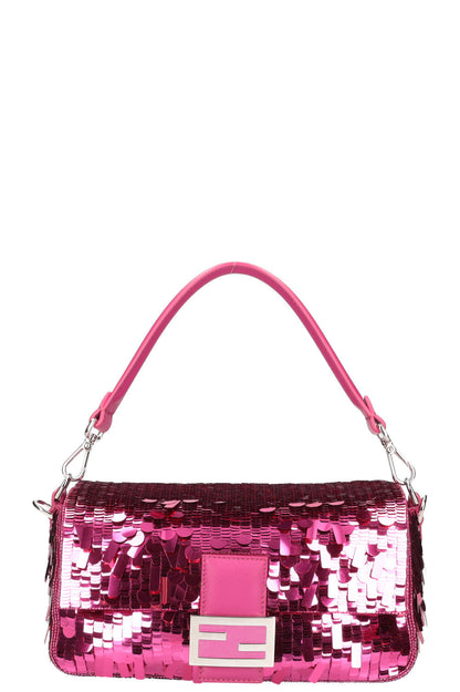 FENDI Iconic Medium Baguette Sequin Pink