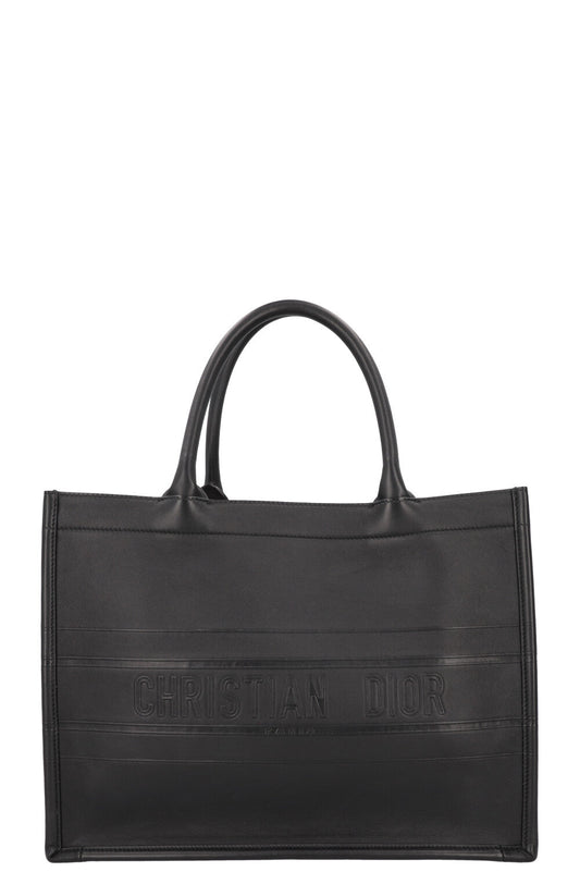 Christian Dior Medium Book Tote Black Leather