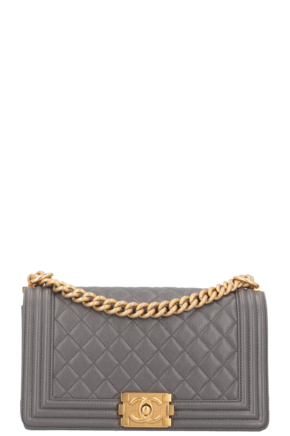Chanel Boy Bag Medium Caviar Grey