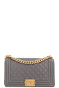 Chanel Boy Bag Medium Caviar Grey