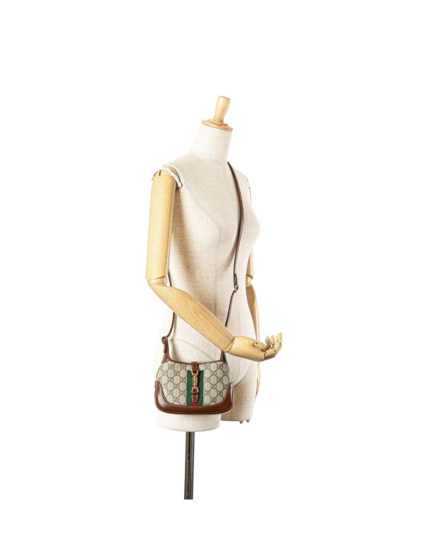 Mini GG Supreme Jackie 1961 Crossbody Bag with Leather Trim and Web Detail