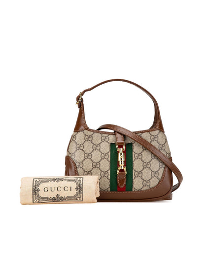 Mini GG Supreme Jackie 1961 Crossbody Bag with Leather Trim and Web Detail