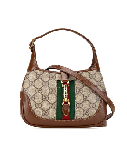 Mini GG Supreme Jackie 1961 Crossbody Bag with Leather Trim and Web Detail