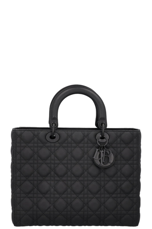 Christian Dior Large Lady Dior Bag Black