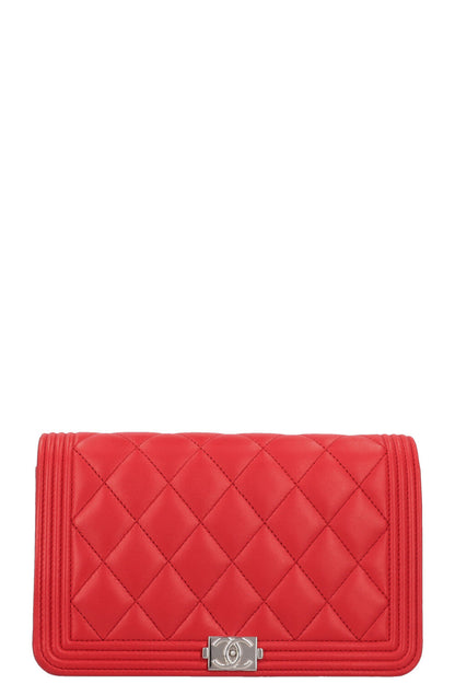 Chanel Boy Leather Red Crossbody
