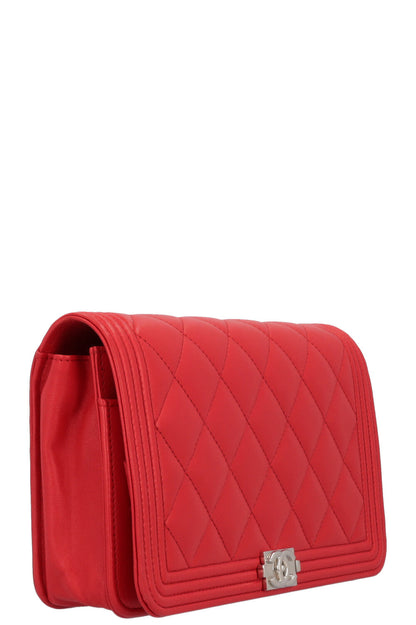 Chanel Boy Leather Red Crossbody